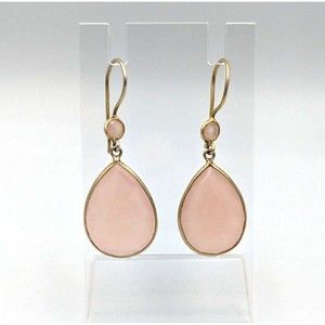 Sterling Silver 925 Vermeil Faceted Pink Faceted Chalcedony Dangle Earrings